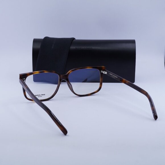Saint Laurent SL599OPT 002 Square Eyeglasses 58mm – Dark Havana - Picture 5 of 11